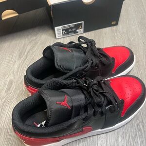 Jordan Air Low Black and Red Sneakers